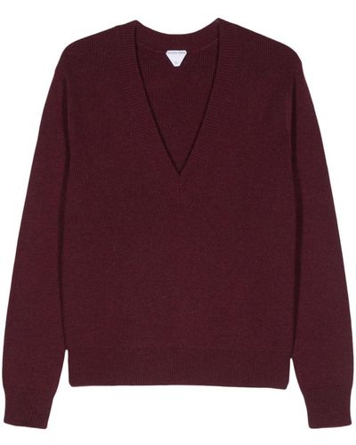 Bottega Veneta V-neck Ribbed-knit Sweater - Purple