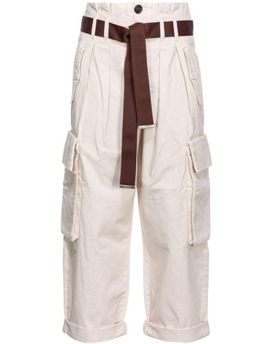 Pinko High-rise Cargo Trousers - White