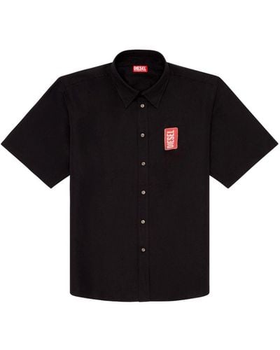 DIESEL S-elias-a Overhemd Met Logoprint - Zwart