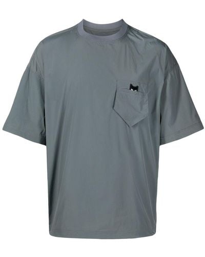 ZZERO BY SONGZIO T-shirt froncé à détail de patch - Bleu
