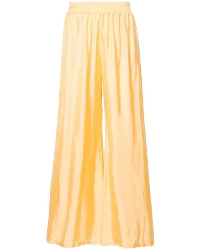 Fabiana Filippi High-waist Satin Palazzo Pants - Yellow