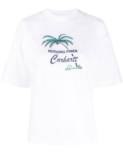 Carhartt Logo-print Embroidered T-shirt - White