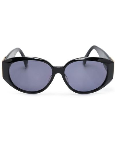 Ysl Oval-frame Sunglasses - Blue