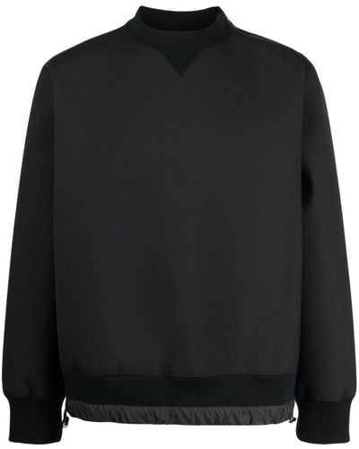 Sacai Sweatshirt mit rundem Ausschnitt - Schwarz