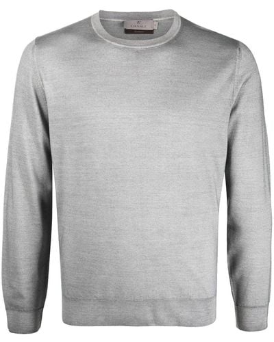 Canali Wool Fine-knit Sweater - Gray