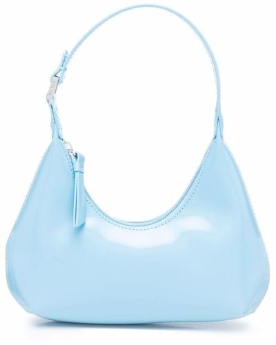 BY FAR Baby Amber Semi-patent Leather Shoulder Bag - Blue