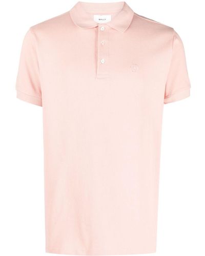 Bally Poloshirt Met Geborduurd Logo - Roze