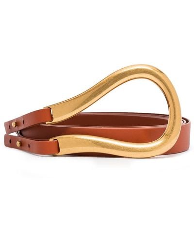 Bottega Veneta Double-strap Leather Belt - Brown