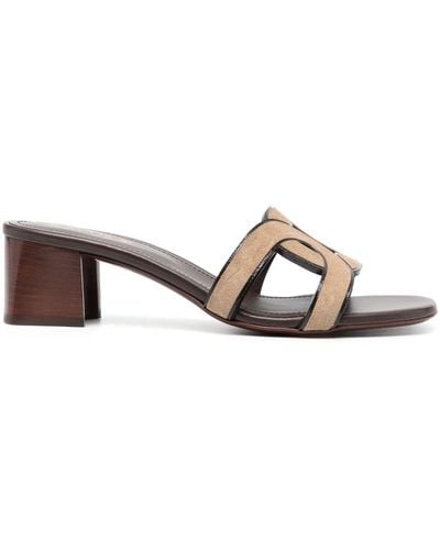 Tod's Cut-out Leather Mules - Brown
