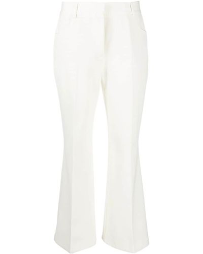 Stella McCartney Pantalon évasé à coupe courte - Blanc