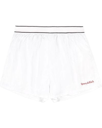 Sporty & Rich Logo-print Runner Shorts - White