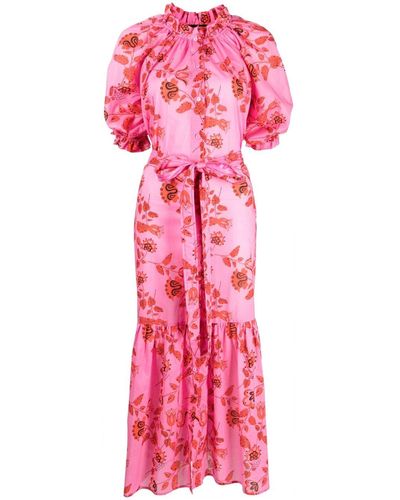 Cynthia Rowley Robe Saratoga à fleurs - Rose