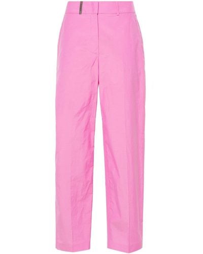 Peserico Pressed-crease Straight Trousers - Pink