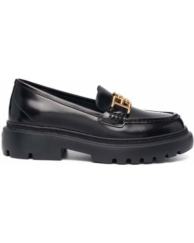 Bally Logo-charm Leather Loafers - Black