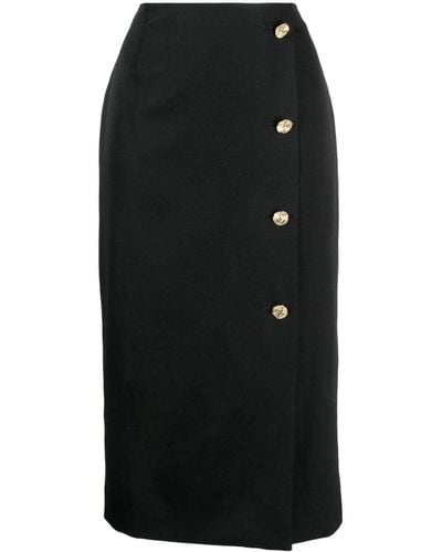 Nina Ricci Button-fastening Wool Pencil Skirt - Black