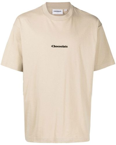 Chocoolate Logo-print Detail T-shirt - Natural