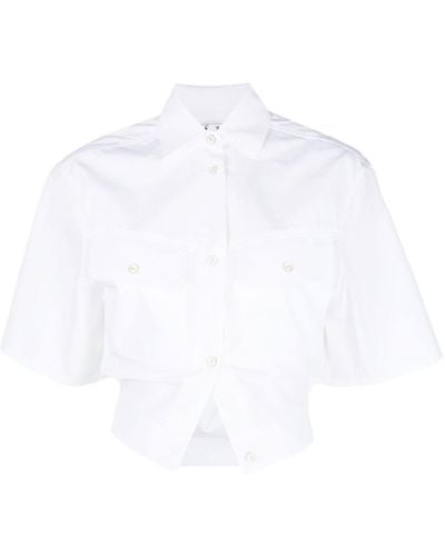 Off-White c/o Virgil Abloh Toybox Poplin Cinched Ss Shirt - White