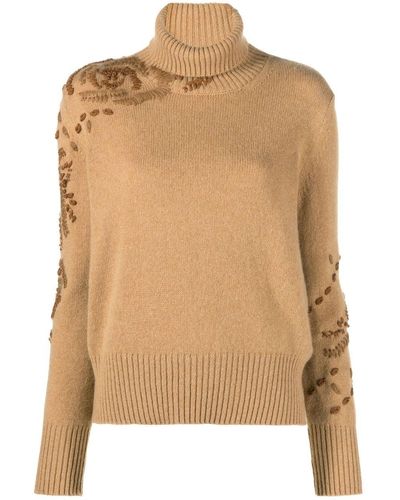 Ermanno Scervino flower-motif silk jumper - Neutrals