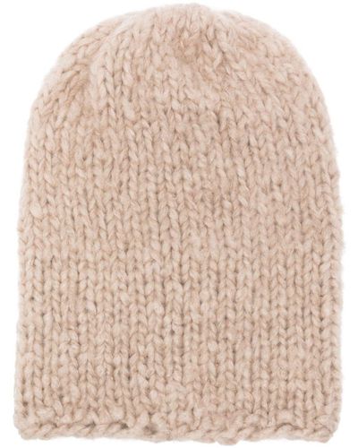 Wild Cashmere Cable-knit Cashmere Beanie - Natural
