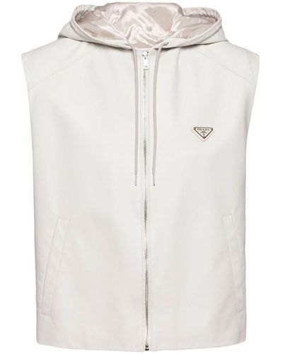 Prada Hooded Leather Vest - White
