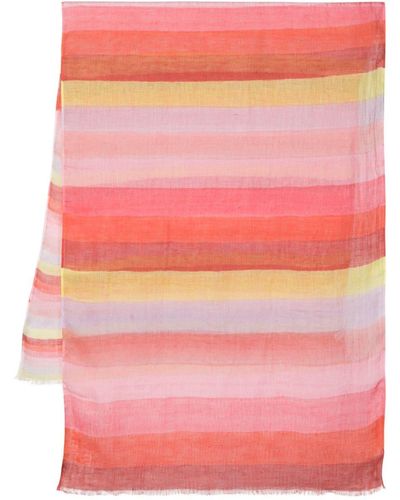 Paul Smith Striped Linen Scarf - Pink