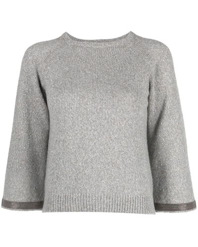 Fabiana Filippi Jersey con cuentas - Gris