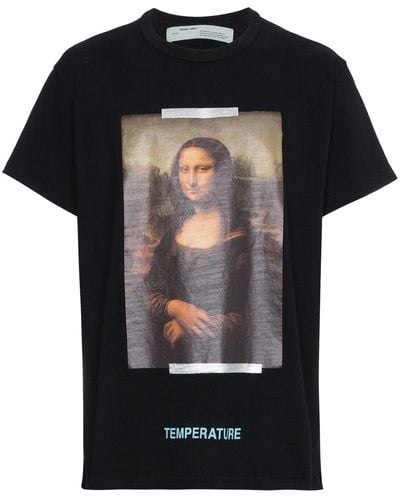 Off-White c/o Virgil Abloh T-Shirt mit Mona-Lisa-Print - Schwarz