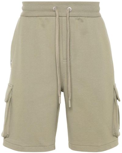 Moose Knuckles Jersey-Shorts mit Logo-Schild - Natur