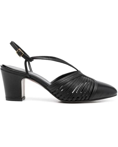 Giuliva Heritage Italia Leather Slingback Court Shoes - Black
