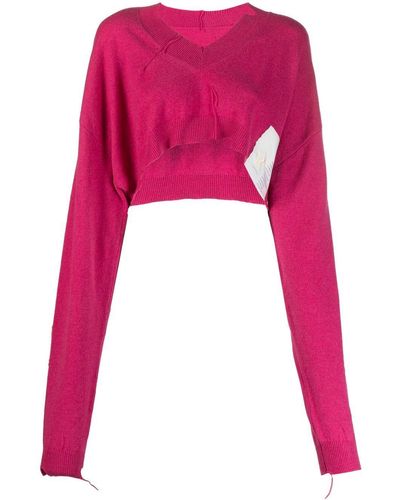 Ramael Gestrickter Cropped-Pullover - Rot