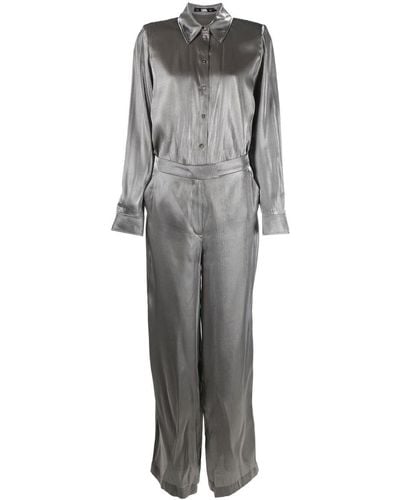 Karl Lagerfeld Iridescent Wide-leg Jumpsuit - Gray