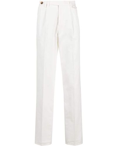 Brunello Cucinelli Pantalones de vestir de talle medio - Blanco