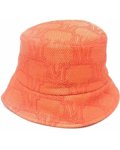 Max Mara Sombrero de pescador con logo en jacquard - Naranja