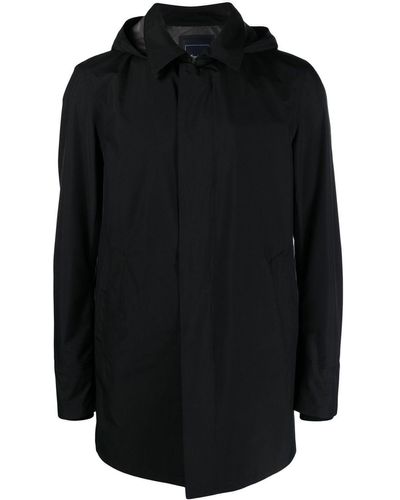 Herno Black Hooded Waterproof Raincoat