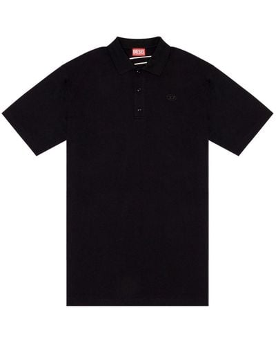 DIESEL T-vort-megoval-d Cotton Polo Shirt - Black