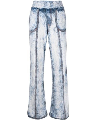 DIESEL P-ney Elasticated-waistband Bleached Pants - Blue