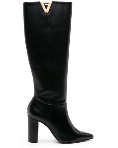 SCHUTZ SHOES Annika 90mm Leather Boots - Black