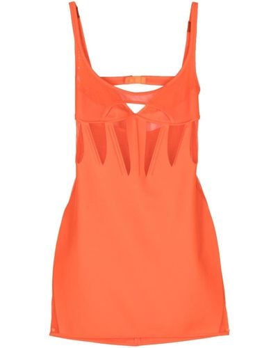 Mugler Corset-style Mini Dress - Orange
