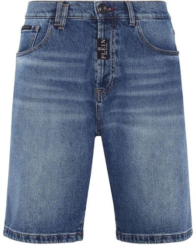 Philipp Plein Formentera Low-rise Denim Shorts - Blue
