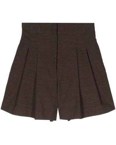 Philosophy Di Lorenzo Serafini Pleated Tailored Shorts - Brown
