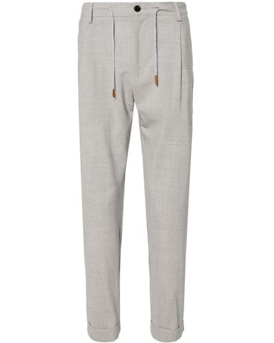 Eleventy Elasticated-waist Pleated Trousers - Grey