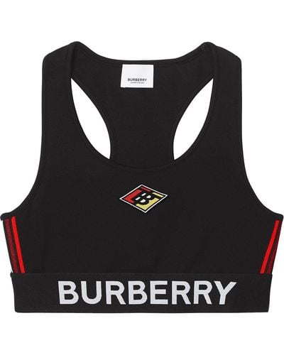Burberry Jersey-BH mit Logo - Schwarz