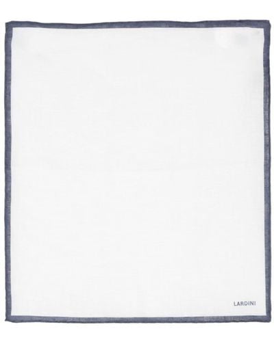 Lardini Logo-print Flax Pocket Scarf - White