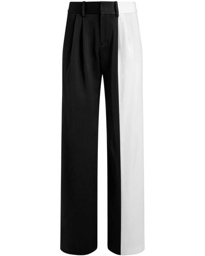 Alice + Olivia Pompey Colour-block Pleat-detail Pants - Black