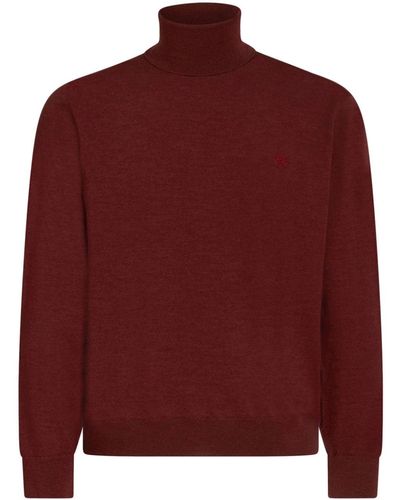 Etro Rollkragenpullover mit Logo-Stickerei - Rot