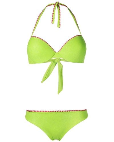 Twin Set Push-up Glitter Bikini Set - Green