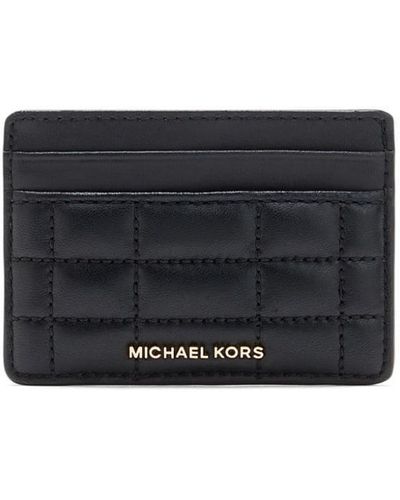 Michael Kors Leather Logo Card Holder - Black