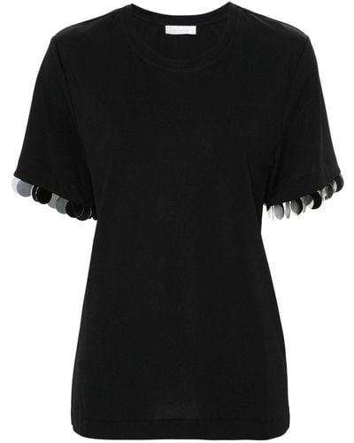 Rabanne Sequin-detail T-shirt - Black