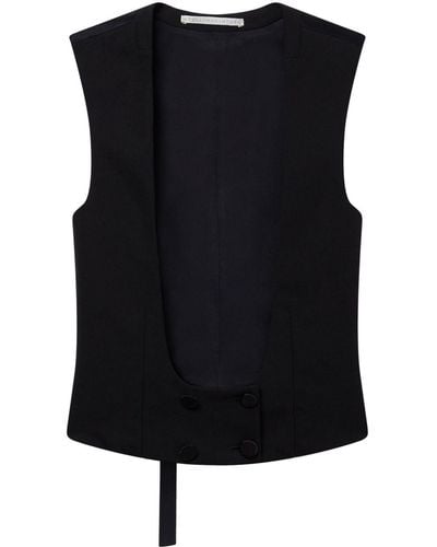 Stella McCartney Wool Tuxedo Vest - Black