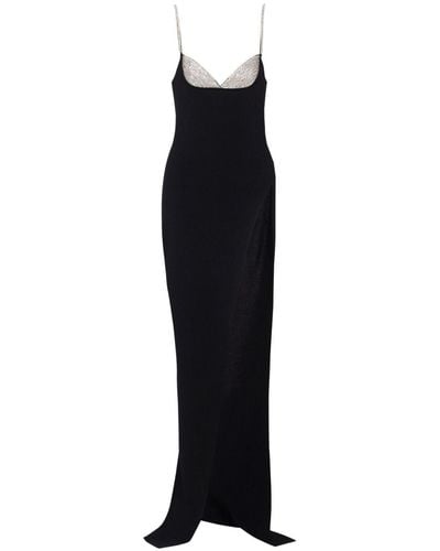 Balmain Crystal-embellished Knitted Gown - Black